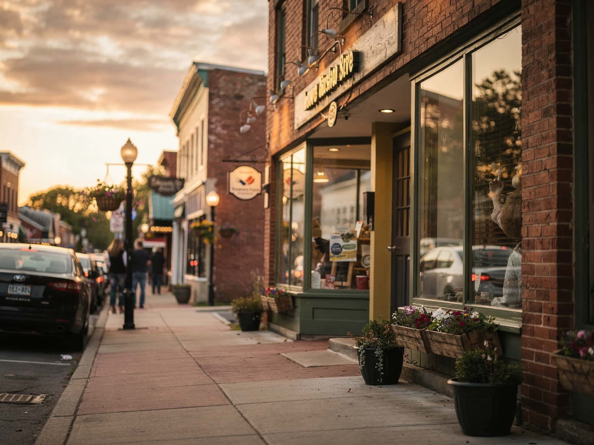 Historic Main Street shops in downtown Nashua New Hampshire